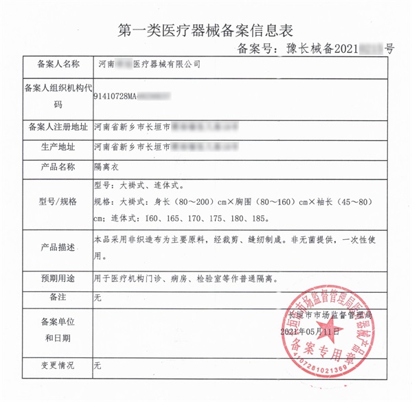 隔離衣是幾類醫療器械,注冊備案證怎么辦理?隔離衣生產資質辦理資料流程和周期(圖2)